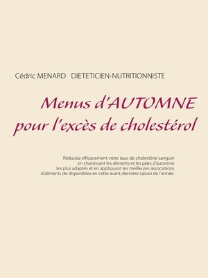 cover image of Menus d'automne pour l'excès de cholestérol